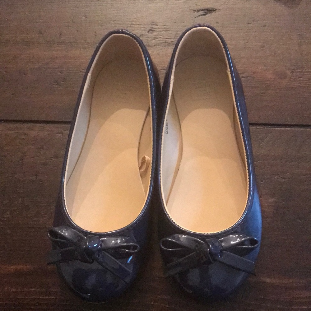 Janie and jack blue patent flats